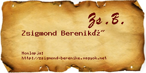 Zsigmond Bereniké névjegykártya